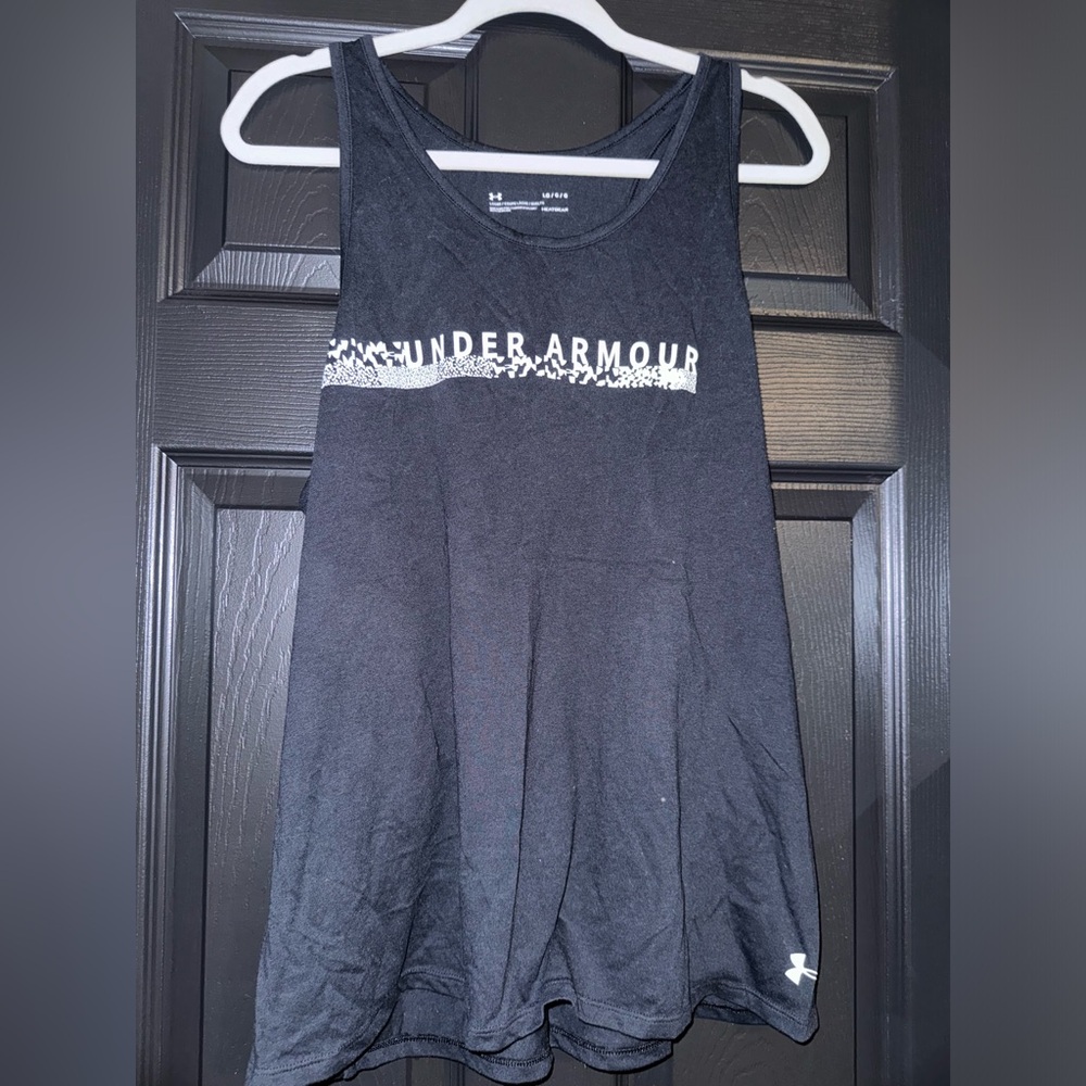 Under armor black logo tank top - large